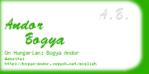 andor bogya business card